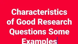 characteristics of Good research questions some examples of Good and bad research questions???