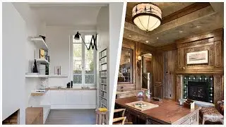 75 Dark Wood Floor Home Office With A Standard Fireplace Design Ideas You'll Love 🔴
