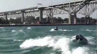 Jet Ski Wave / Wake Jumping behind the Boat