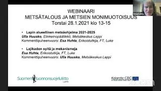 Mets&auml;talous ja metsien monimuotoisuus, koko webinaari 28.01.2021