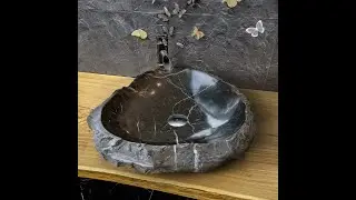 Toros Black Marble Natural Stone Vessel Sink (W)17
