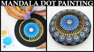 How to Mandala Dot Painting - Mandalas With Acrylic Paint Dotting Artist Tutorial Art #mandala #art