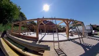 Four Bay Oak Framed Garage Install Part 1