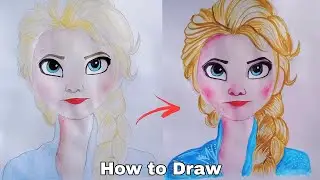 How to draw Frozen elsa  watercolour painting || #frozen2 #elsa