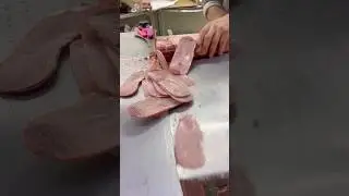 Beef bacon 🥓 slices cutting skills with machine skill#viral #shorts #fyp