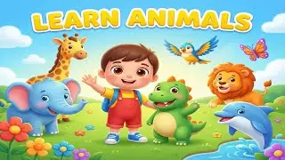 Learn Animals for Kids | Animal World Adventure 🦁🐬🦋 | Cartoon 3D Educational Video