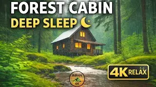 “4K Forest Cabin by River 🌲 Cozy Nature Sounds for Deep Sleep, Relax & Study”