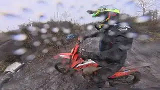 Hiring the Husqvarna TE250 at Enduro World Wales, November 2025.
