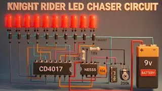 Led chaser circuit . Kara Şimşek devresi . Y&uuml;r&uuml;yen ışık devresi . Knıght Rider Circuit . CD4017