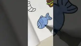 🐟 Blue Fish Coloring | #Satisfying #Art #Shorts #asmr #cartoon #relaxing #coloring #aesthetic #draw