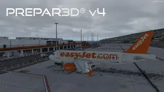 [P3Dv4.5] EasyJet A319 | Landing into Madeira LPMA | VOR approach RWY 05 | IVAO