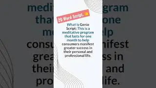 20-Words Script By Genie Script Popular Product Interaction By Billionaire#shorts#genie #billionaire