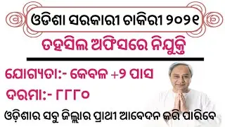 Odisha 12th Pass Govt. Job 2021. Odisha District Level Job 2021. Odish New Government Job 2021.
