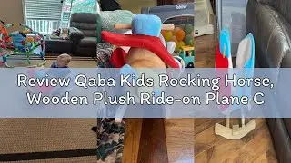 Review Qaba Kids Rocking Horse, Wooden Plush Ride-on Plane Chair Toy with Lullby Song and Seat Belt