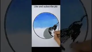 Moonlight scenery drawing | Circle drawing #shorts #ytshorts #art #viral #drawing #circledrawing