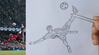 drawing Alejandro Garnacho bicycle kick goal || sapahar art studio