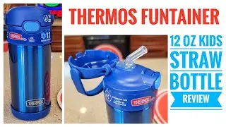 Review Thermos Funtainer 12 oz Kids Water Bottle with Straw  EASY TO CLEAN   Best Spill Proof Bottle