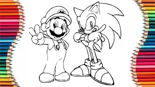SONIC vs MARIO Coloring Page | Nintendo Coloring