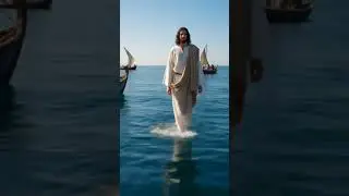 Jesus walks on water to the Fisherman#faith#religion#fypシ