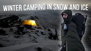 Winter Wild Camping In Snow And Ice On Stanage Edge In The Peak District National Park