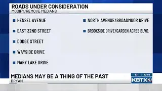 City of Bryan considers modifying, removing medians on specific roadways