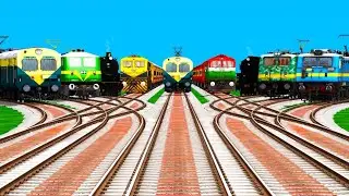 NINE INDIAN TRAINS CROSSING ON CURVED DIDMOND RAILROAD RISKY TRACKS ll train Simulator Gameplay 2021