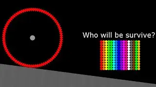 Escape Monters Circle + 13 Legs Eliminations Marble Race in Algodoo