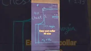 Easy coat collar cutting 40 size🧥 How to cut coat collar in 40 size in a simple way. #coatcollar