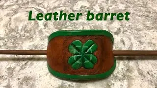 Beginner leather work project, leather hair barrette from scrap leather