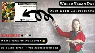 World Vegan Day Special Quiz 🎓 | Score 50/50 & Win Certificate #learnwithus @learnwithus13