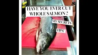 Have you ever cut whole salmon?. #restaurant #cuttingskills  #japanesefood  #cuttingfish  #seafood
