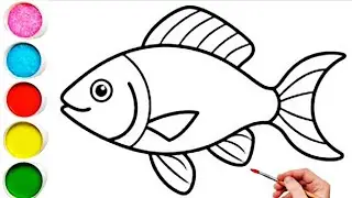 Cute Rainbow Fish Drawing, Painting & Coloring For Kids and Toddlers_ Kids Art