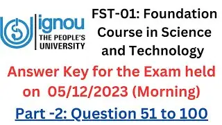 FST-01 December 2023 Solution | Exam held on 05/12/2023 | Ans Key | IGNOU @naviclasses