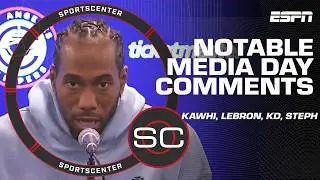 Kawhi, LeBron, KD and Steph's notable comments at NBA Media Day 🎤 | SportsCenter