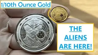 Republic of Ghana Space Alien Scottsdale Mint 1/10oz Gold Bu Coin