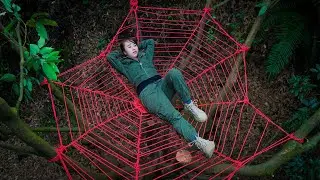 Anna Bushcraft | Build Spider-Man's Safe Survival Shelter, Making Coffee From A Weasel's Manure