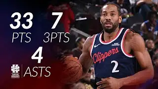 Kawhi Leonard 33 pts 7 threes 4 asts vs Wizards 25/26 season