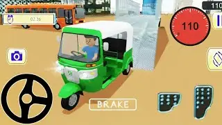 Modern Rickshaw Cargo Train Driving Game #6 - Tuk Tuk Auto Rickshaw Game - Auto Racing Transport