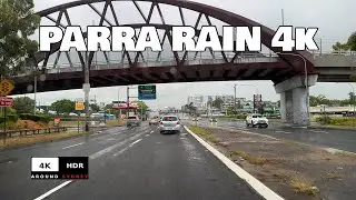 HEAVY RAIN Parramatta Sydney Drive 4K HDR 60FPS POV | Rydalmere&rarr;West
