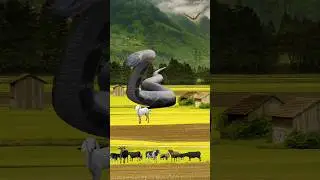 Anaconda snake eating goat #shorts #youtubeshorts #snake #vfx