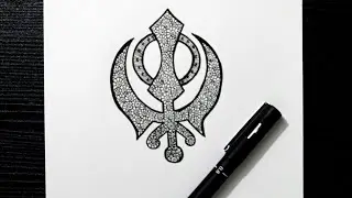 How To Draw Khanda Symbol || Drawing For Guru Nanak Jayanti || Doodle Drawing || Doodle Art