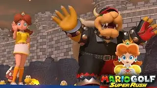 Mario Golf Super Rush Daisy vs Bowser in Bowser Highlands