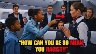 Black Girl Defends 9yo Kid From Racist Flight Attendant - Her Response Shocks Entire Plane!
