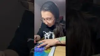 #TGIF 🎨🤟🏽 #pov #fridaynight #process #mixedmedia #gold #goldleaf #shiny #workinprogress