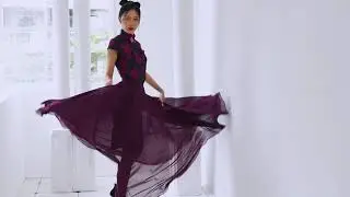 DARK PURPLE CHIFFON - LONG SKIRT
