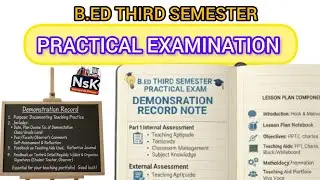 B.ED THIRD SEMESTER | PRACTICAL EXAMINATION | DEMONSTRATION RECORD 