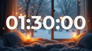 1 Hour 30 Minute Focus Timer (90 Min) (No Music, End Beep) ❄️ Snowy Ambience for Ultradian Rhythm
