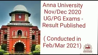 Anna University News Nov/Dec 2020 semester exam result published