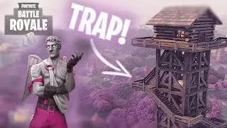 LONELY LODGE TOWER TRAP TROLLING (Fortnite Battle Royale Funny Moments Highlights)