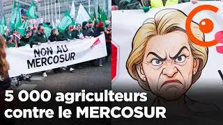 5000 agriculteurs contre le MERCOSUR réunis à Strasbourg face au Parlement Européen ce 20 janvier